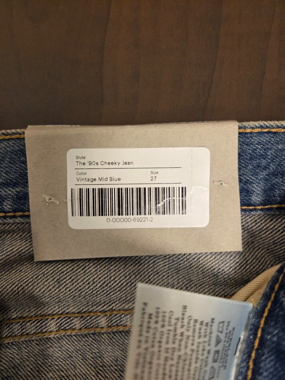 NWT Everlane: The 90's Cheeky Jeans, High-rise, Size 27 Regular, Blue - Picture 12 of 16